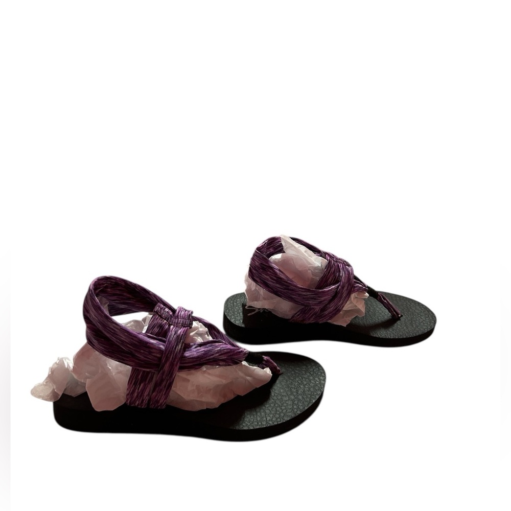 Sketchers Yoga Foam Sandals Purple Space Dye Flip Flop Tongs Strappy - Picture 3 of 6